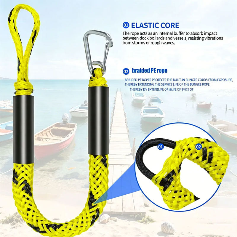 Heavy-Duty Bungee Dock Lines for Jet Ski, Kayak & Boat Mooring