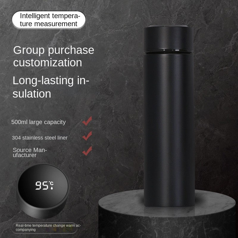 Smart LED Temperature Display Thermos - 500ml Insulated Stainless Steel Water Bottle