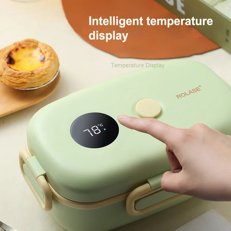 Smart LCD Temperature Display Insulated Lunch Box - Portable Thermal Food Container for Travel & Office
