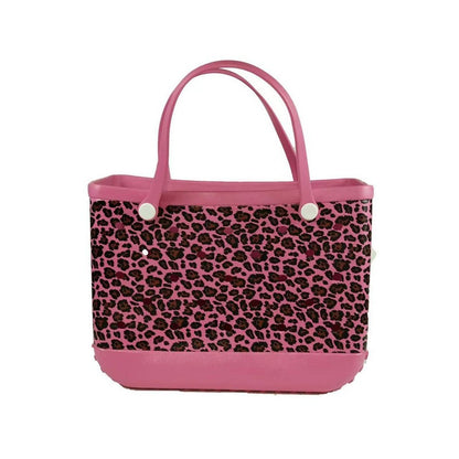 Printed EVA Beach Storage Bag - Waterproof Outdoor Basket & Handbag with Cow Print