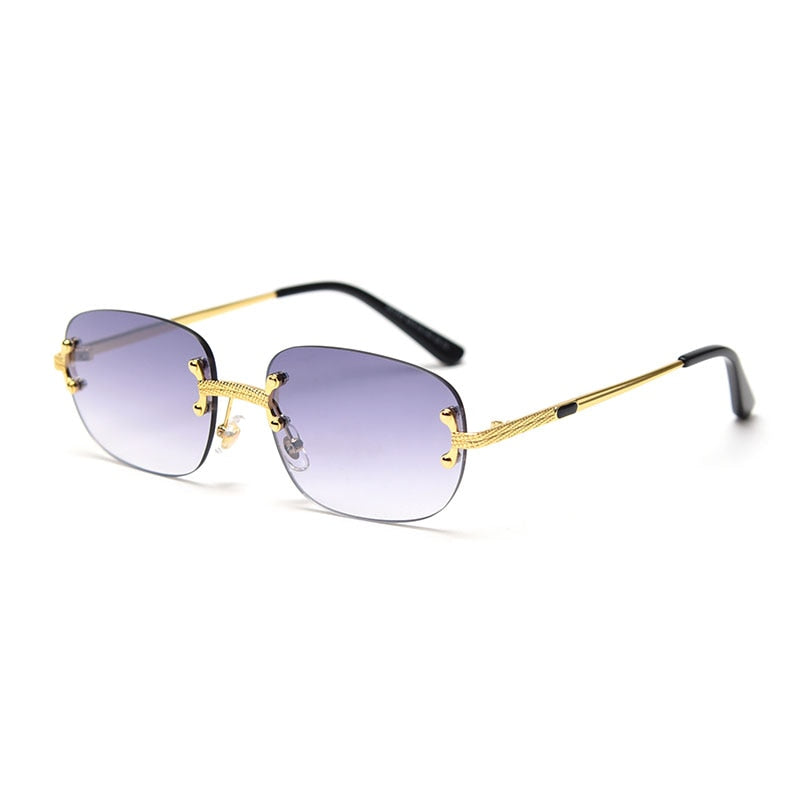 Retro Rimless Square Sunglasses - Luxury Frameless Eyewear for Men & Women