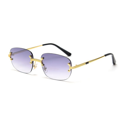 Retro Rimless Square Sunglasses - Luxury Frameless Eyewear for Men & Women