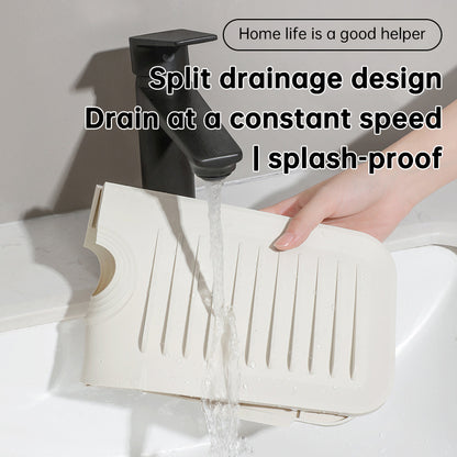 Silicone Faucet Drain Pad - Anti-Splash Kitchen Countertop Sink Mat
