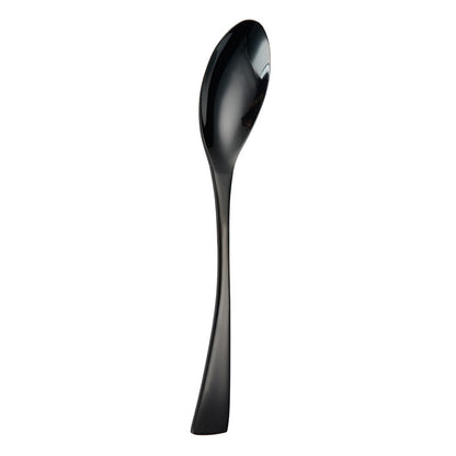 Luxury Titanium Black Stainless Steel Cutlery Set - Modern Western Knife, Fork, and Spoon Set