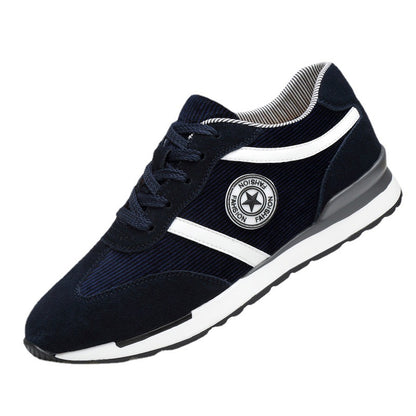 Men's Sports Casual Shoes Korean Style Men's Shoes Hidden Internal Height Increase 8CM Suede Vintage Running Shoes Men