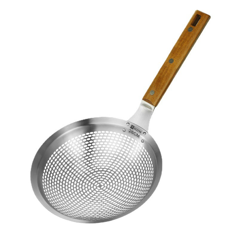 Large Stainless Steel Spider Strainer Skimmer with Wooden Handle for Frying and Cooking