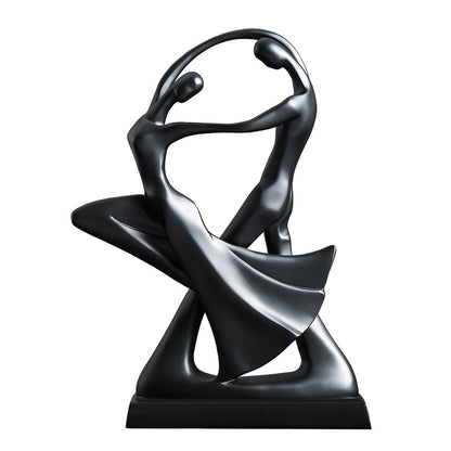 Creative Artistic Figure Ornament – Luxury Black Abstract Figurine for Living Room