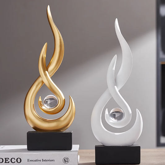 Creative Nordic Style Flame Figurine – Elegant Desktop Decor for Modern Home