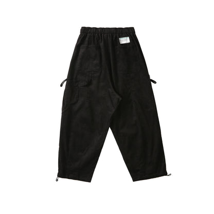 Men's Corduroy Multi-Pocket Loose Straight Casual Work Pants