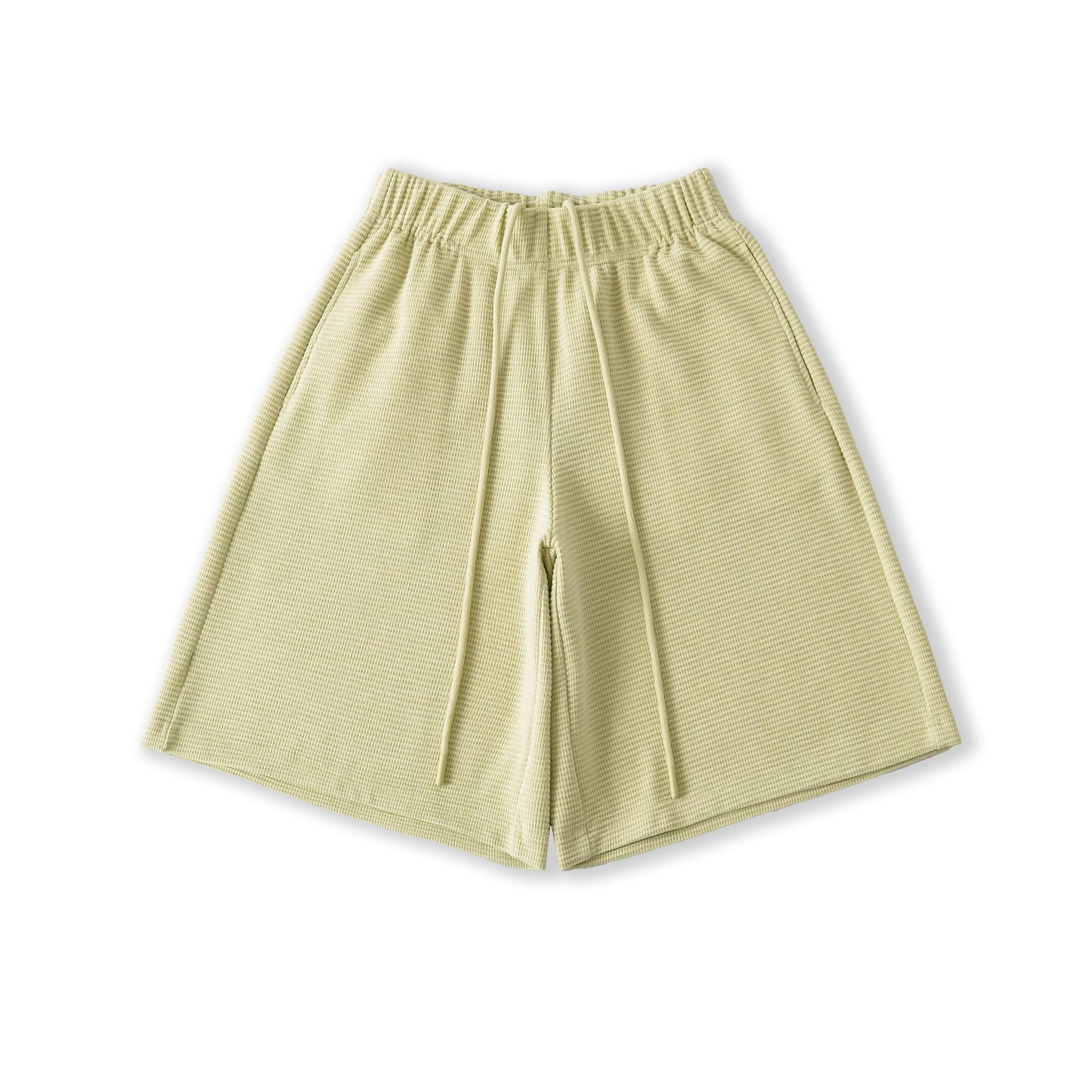 Casual Waffle Knit Shorts with Drawstring Elastic Waist