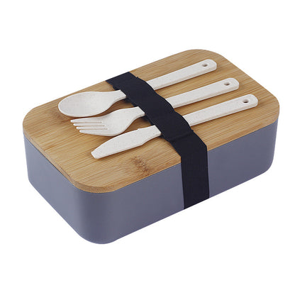Japanese Style Double-Layer Bento Lunch Box with Natural Bamboo Lid & Portable Cutlery Set (Leak-Proof & Eco-Friendly)
