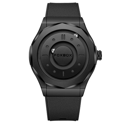 FOXBOX Men's High-Tech Magnetic Levitation Concept Watch (All Black).