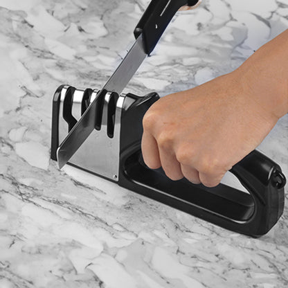 4-in-1 Manual Kitchen Knife Sharpener with Non-Slip Base