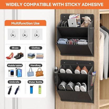 Adhesive RV Shoe Storage Bag - Over-The-Door Hanging Organizer with Deep Pockets