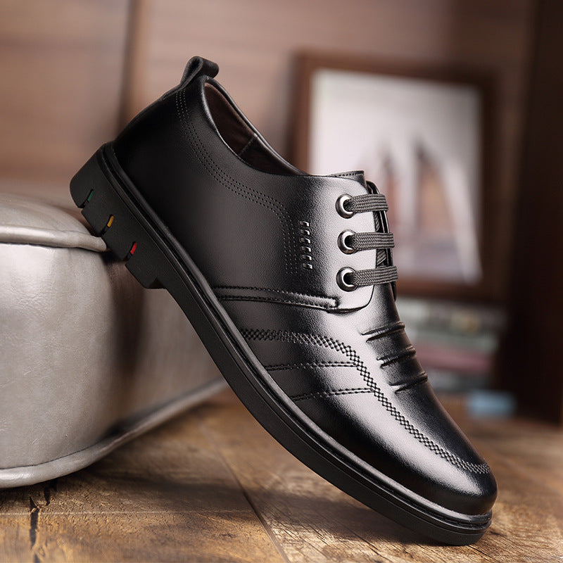 Men's Business Dress Shoes - British Style Breathable Casual Leather Shoes