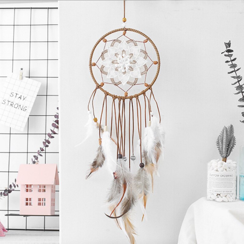 Handmade Ethnic Dream Catcher – Decorative Feather Wall Hanging for Home, Bedroom & Wedding Decor