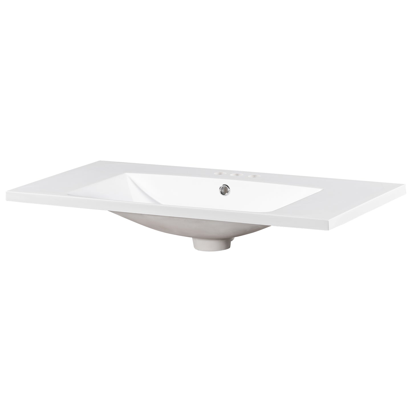 36-Inch Luxury Modern Resin Bathroom Sink – Sleek Minimalist Vanity Top with Overflow Hole (Sink Only)