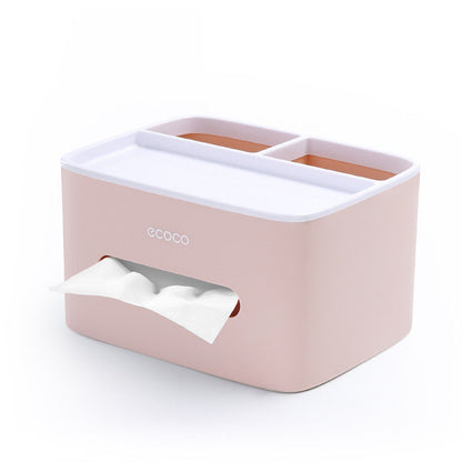Multifunctional Desktop Tissue Box Cover – Stylish Paper Holder & Stationery Organizer for Home & Office