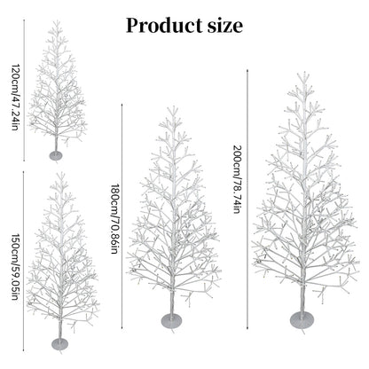 9ft White Artificial Christmas Tree Pre-Lit with Warm White LED Fairy Lights / Indoor/Outdoor Holiday Home Decor