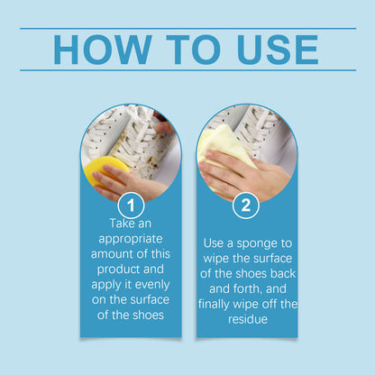 Multi-functional White Shoes Cleaning Cream - Instant Stain Remover with Sponge