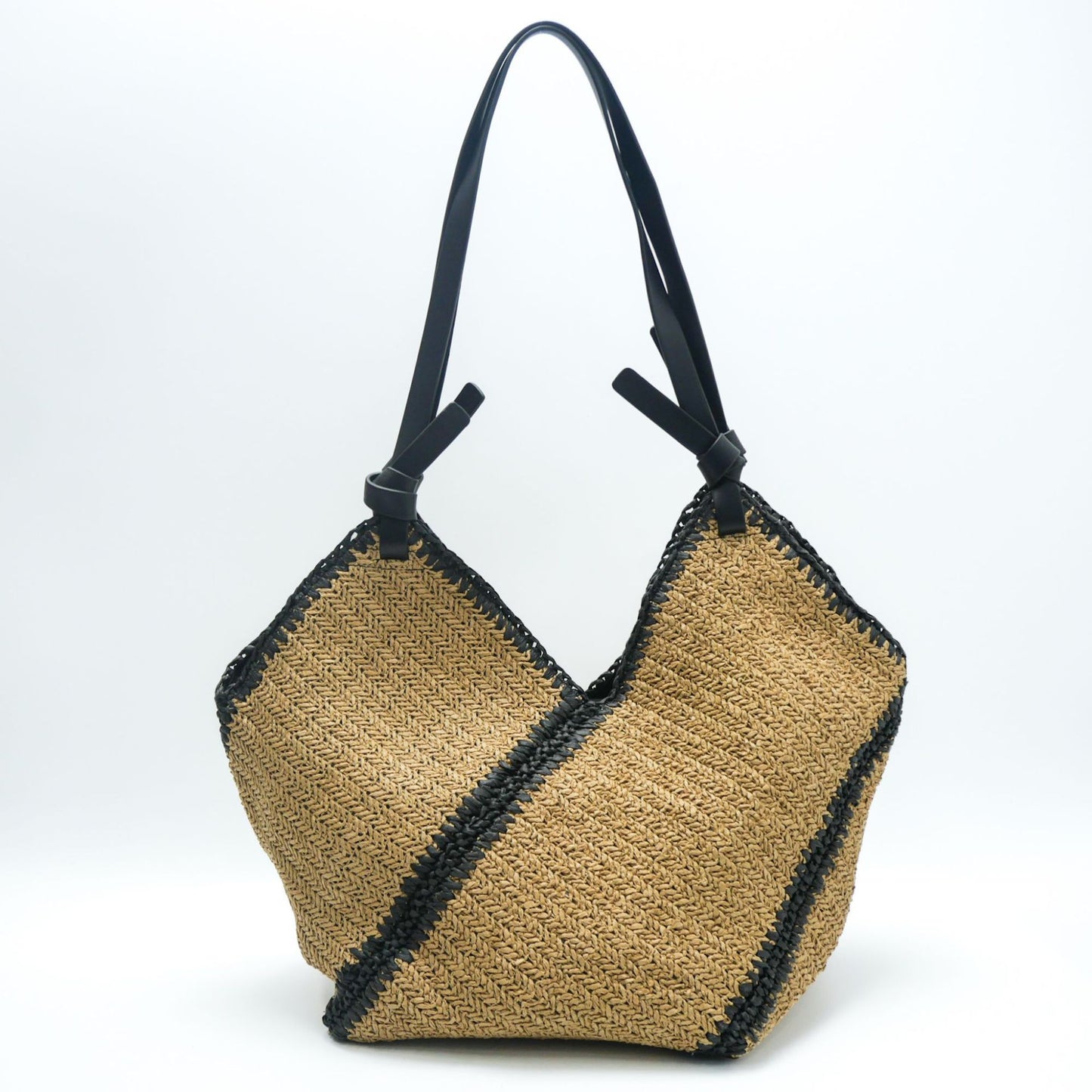 Stylish Striped Single Shoulder Woven Straw Bag