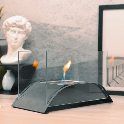 Luxury Decorative Alcohol Fireplace - Real Flame Tabletop Fire Pit for Living Room & Dining Table