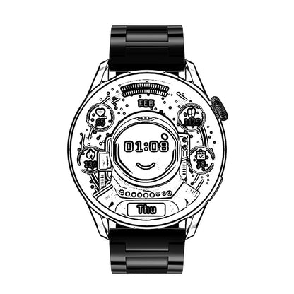Universal 22mm Stainless Steel Watch Band - Premium Metal Strap with Double Snap Buckle
