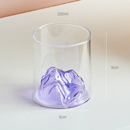 Heat-Resistant Mountain Range Glass Cup for Whisky & Coffee