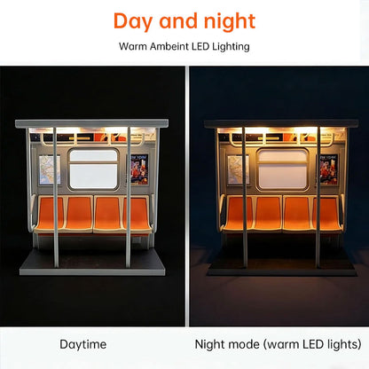 Retro Subway Train Table Lamp - Vintage Metro Style Warm LED Desk Light