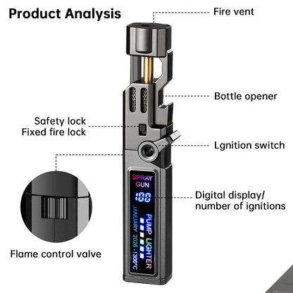 Windproof High-Temperature Outdoor Torch Lighter | Metal Body Jet Flame