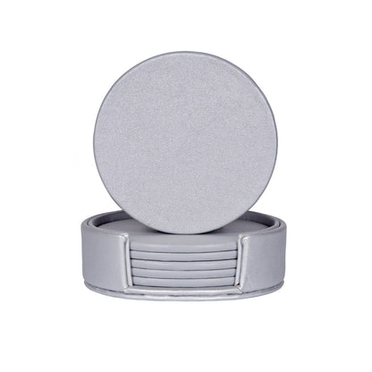 Elegant Round Marble Print Leather Coasters | Heat-Resistant Drink Mats for Home & Office