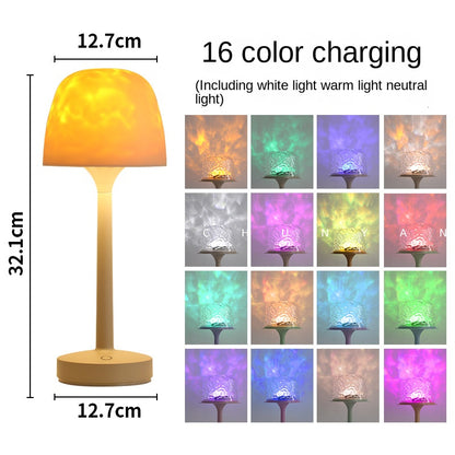 Dynamic Water Ripple Projector Lamp - Romantic Ocean Wave Atmosphere Night Light with Remote Control