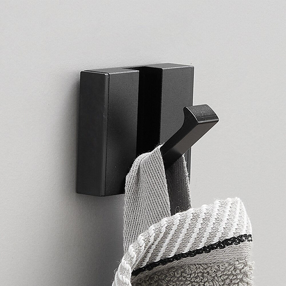 Modern Folding Wall Hooks Rack – Luxury Black & Gold Coat & Towel Hanger for Bathroom & Entryway
