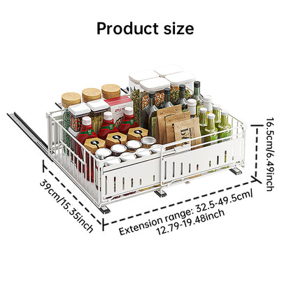 Expandable Cabinet Pull-Out Shelf - Multi-Functional Kitchen Storage Organizer