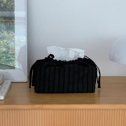 Aesthetic Korean Style Tissue Box Cover - Soft Fabric Cake Design Decorative Holder