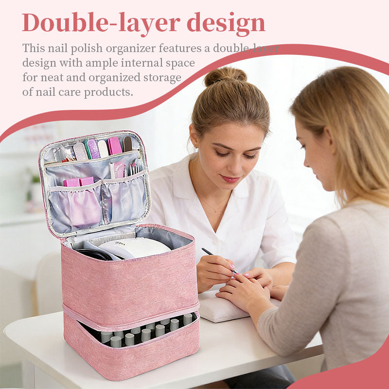 Professional Manicure Tools Case - 30-Compartment Nail Polish Storage Bag