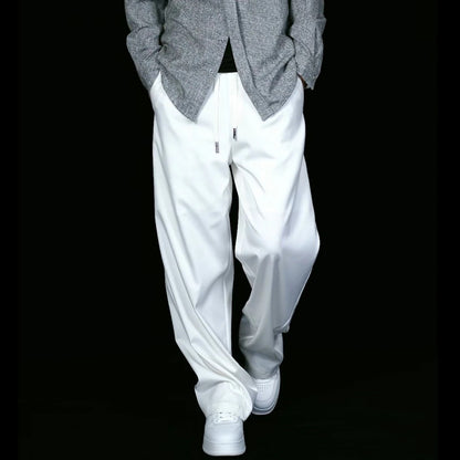 Premium Minimalist Wide-Leg Trousers – Relaxed Straight Fit Drapey Pants for Men & Women