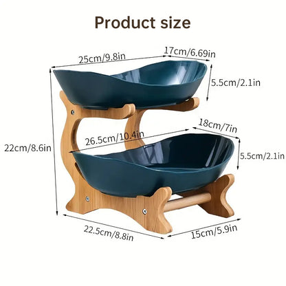 Elegant Double Layer Bamboo Fruit Bowl with Ventilation for Fresh Produce