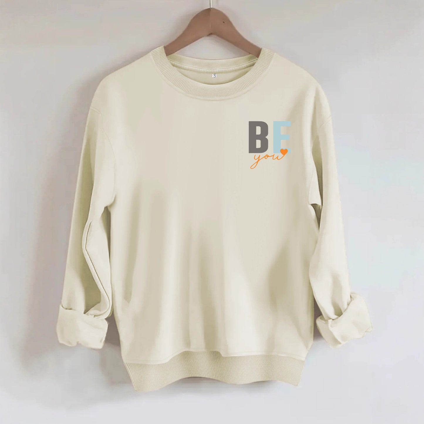 Letter love pattern printed hoodie