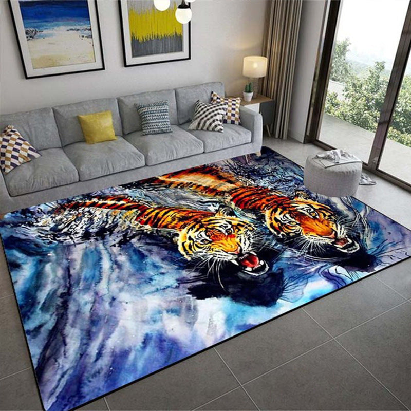 Luxury 3D Realistic Tiger Print Carpet – Large Three-Dimensional Animal Pattern Area Rug for Living Room
