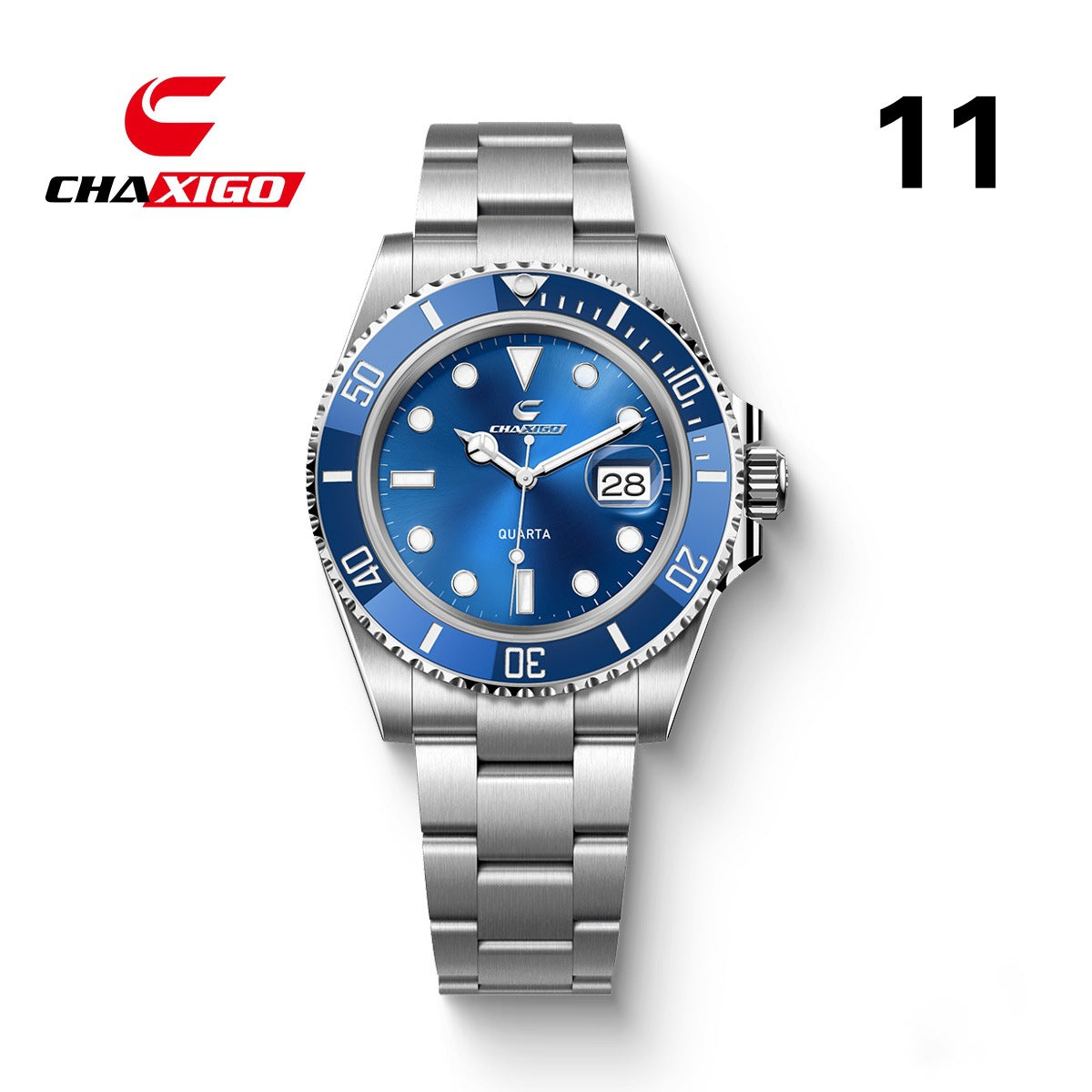 CHAXIGO Luxury Men's Quartz Watch - Submariner Style Waterproof Alloy Wristwatch