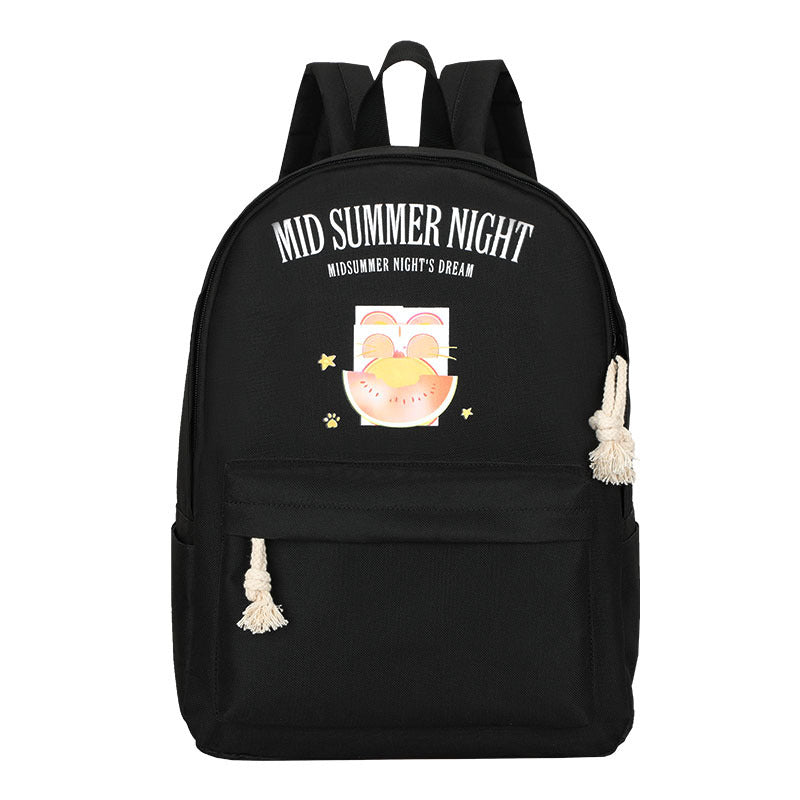 Creative Pink Oxford Cloth Anime Backpack for Primary & Middle School Students