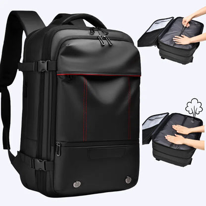 Men's Large Capacity Business Travel Backpack with Expansion and Vacuum Compression