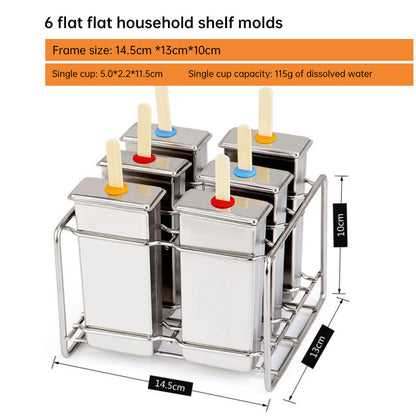 Household 304 Stainless Steel Ice Cream Popsicle Mold Set with Rack
