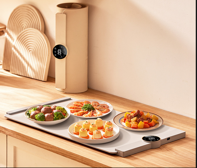 Foldable Smart Food Warming Tray | Portable Electric Heating Pad with Digital Display