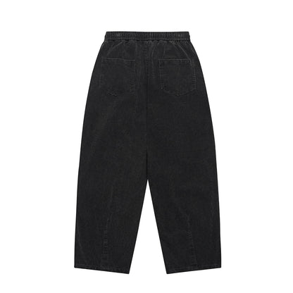 Men's Loose Wide Leg Casual Wash Corduroy Pants