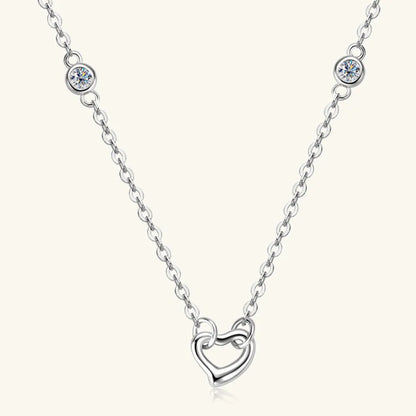 Dainty Moissanite Heart Pendant Necklace