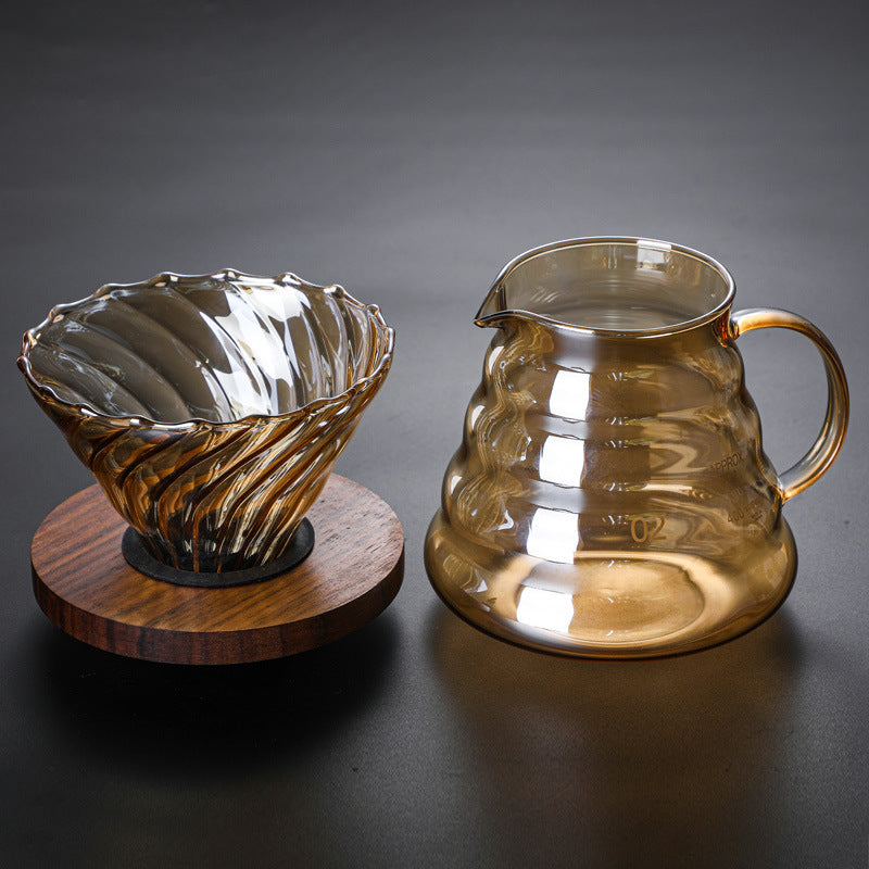 Handmade Japanese Glass Pour Over Coffee Pot Set