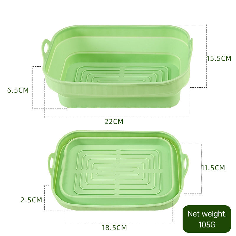 Reusable Silicone Air Fryer Liner - Food Grade Non-Stick Baking Tray for Easy Cleaning