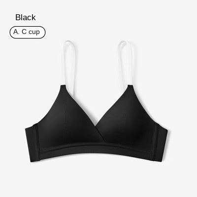 French Triangle Cup Cotton Bralette - Thin, Non-Wired Uplift Bra